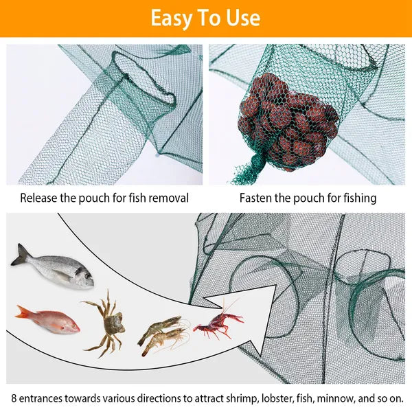 Foldable Fishing Bait Net Trap for Crab Shrimp Fish