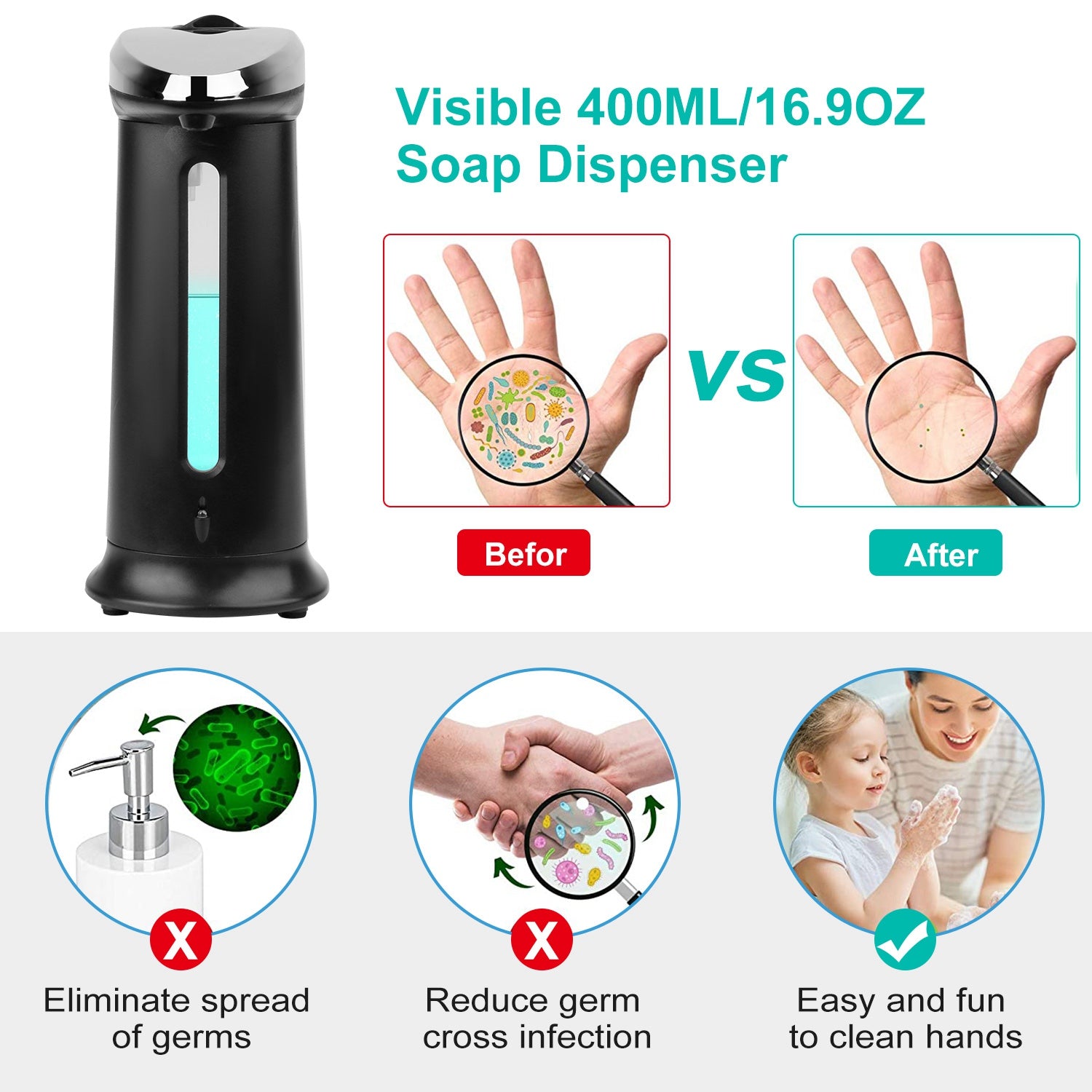 Automatic Soap Dispenser 400ML Touchless Sensor Dispenser