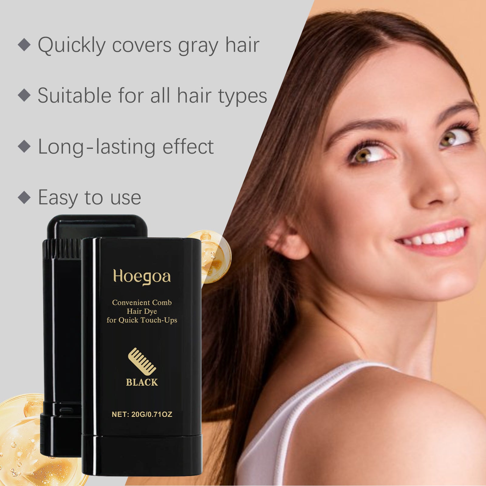 Long-Lasting Hair Color Stick for Gray Coverage & Smooth Finish
