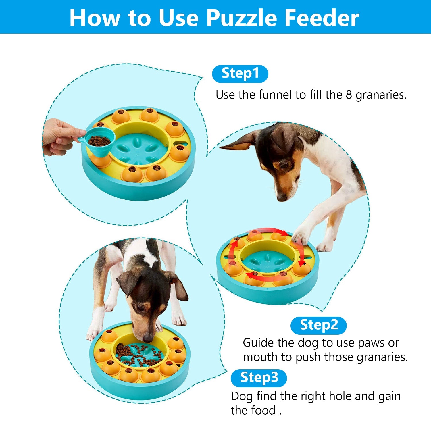 Smart Dog Puzzle Feeder Interactive IQ Training Treat Toy