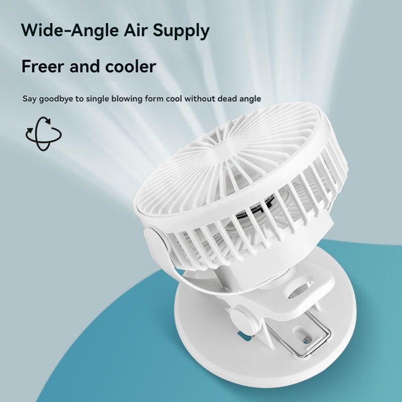 Ultra Quiet Clip On Fan 360 Rotation USB Rechargeable Portable