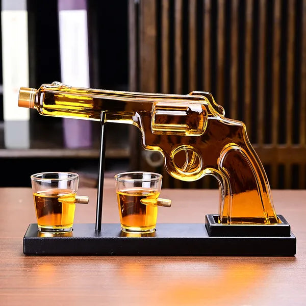 Premium Whiskey Gun Decanter Set Unique Gift for Men & Dad