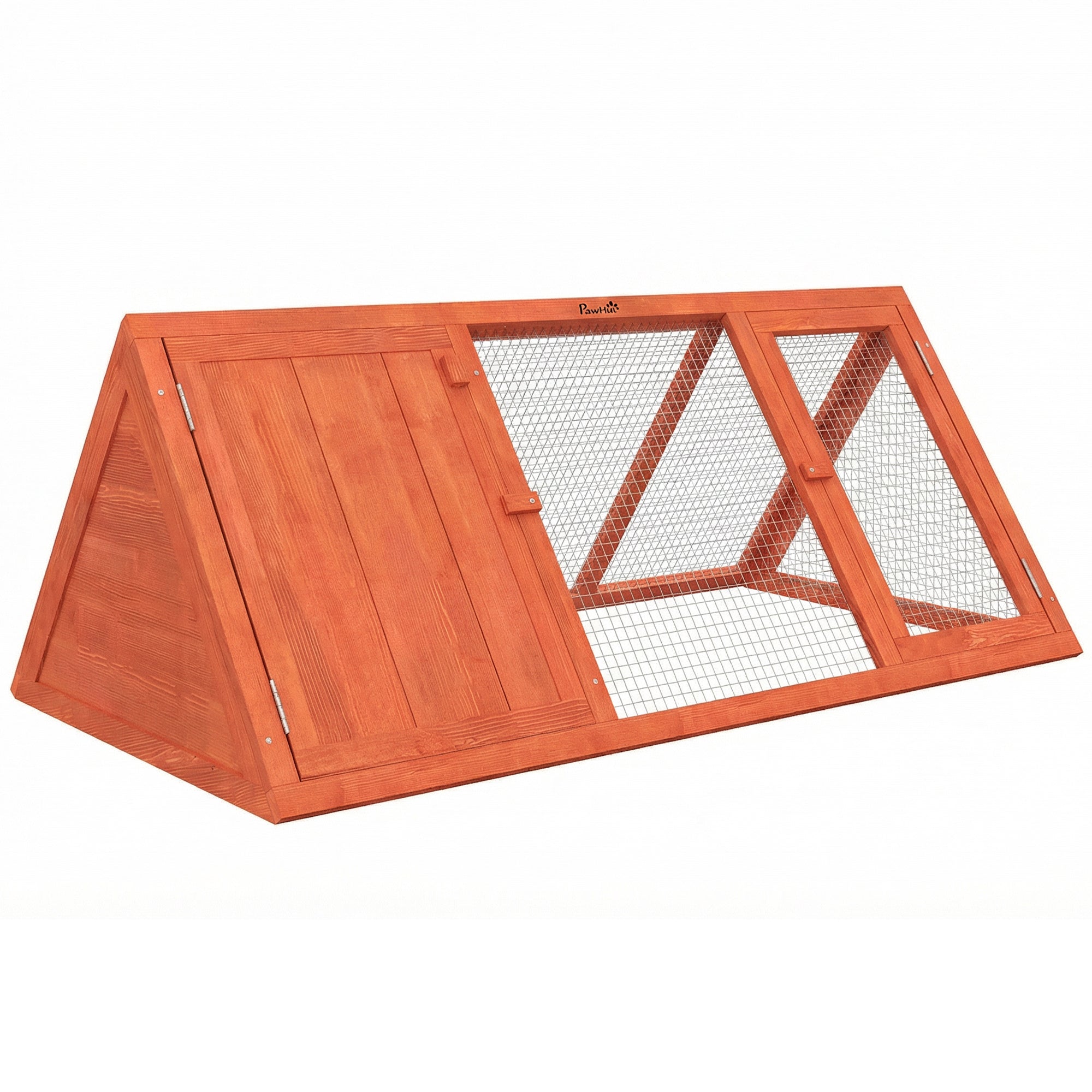 Wooden Rabbit Hutch with Run – Outdoor Bunny & Small Animal House with Doors