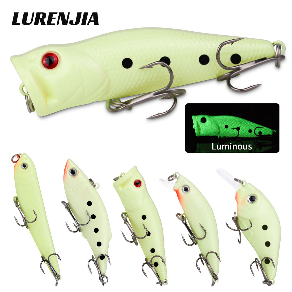 22/58/102pcs Fishing Lure Kit Topwater Floating Bass Set