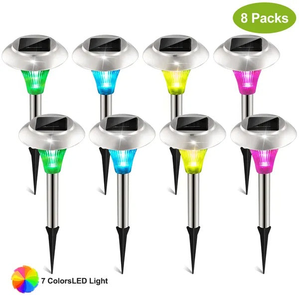 Color Changing Solar Garden Lights Waterproof Pathway Lamps