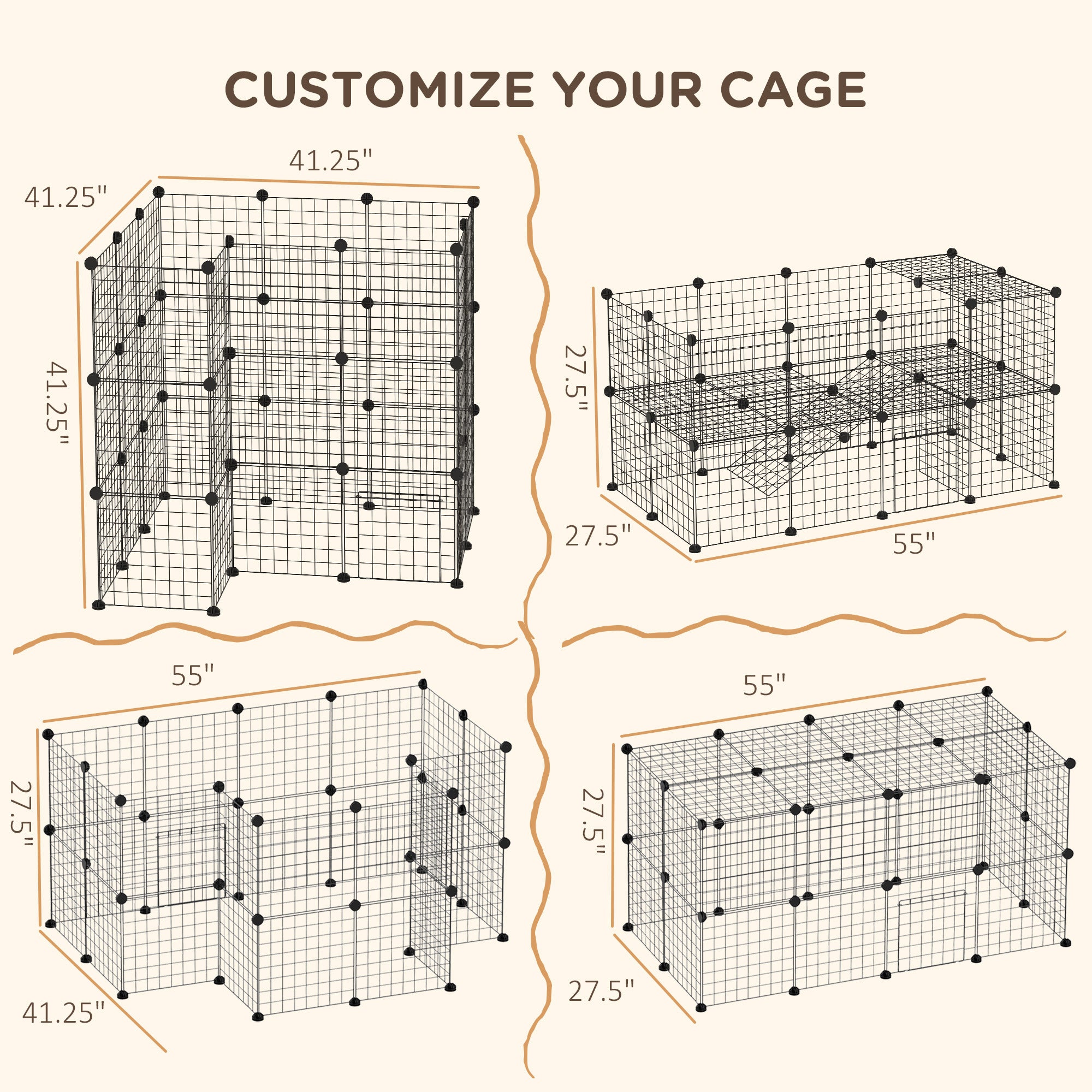 36-Panel Small Animal Playpen with Door – Modular Indoor Pet Exercise Fence