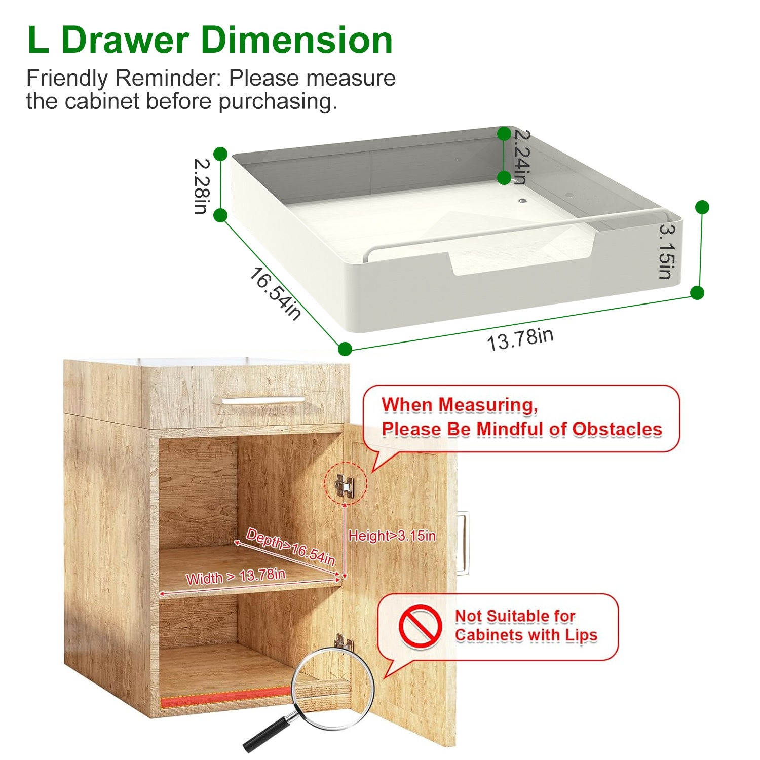 2Pcs Pull Out Cabinet Organizers Sliding Shelf Heavy Duty Drawers