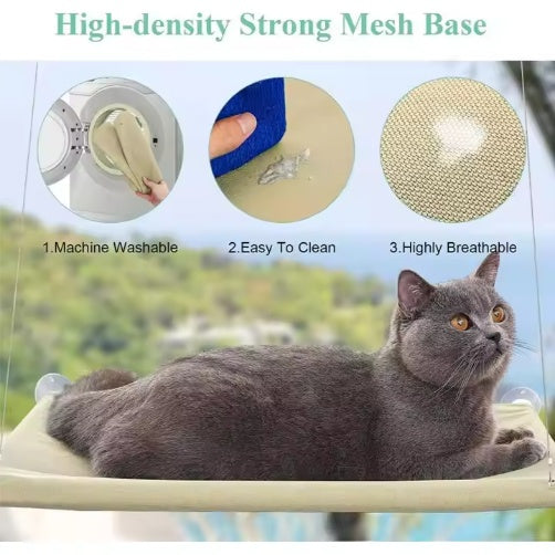 Premium Window Cat Hammock Strong Suction Cup Cozy Lounge Bed
