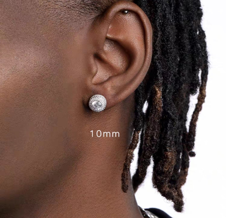 Luxury Zircon Stud Earrings Unisex Hip Hop Wedding Style