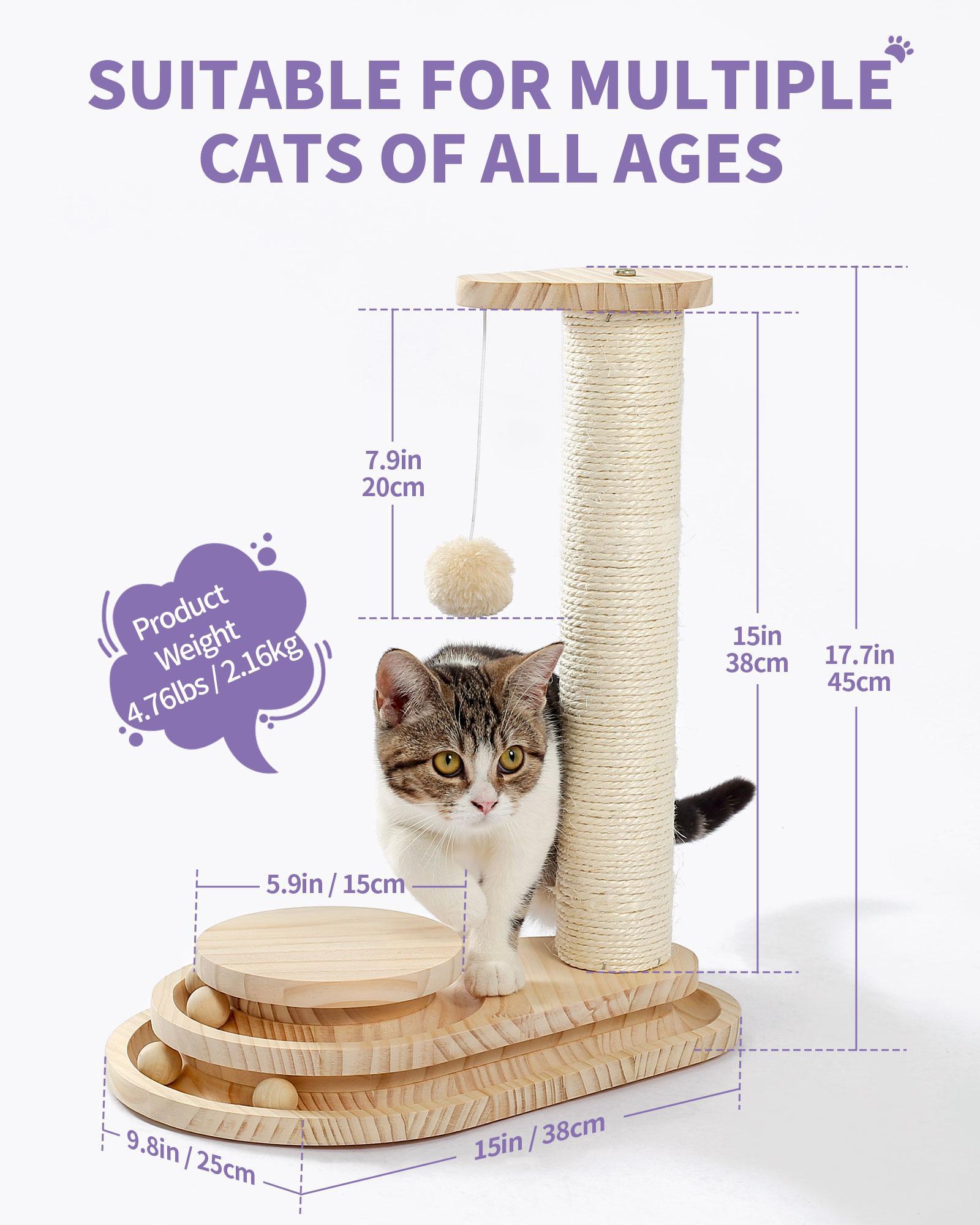 Premium Indoor Cat Scratching Board with Interactive Ball Track Toy