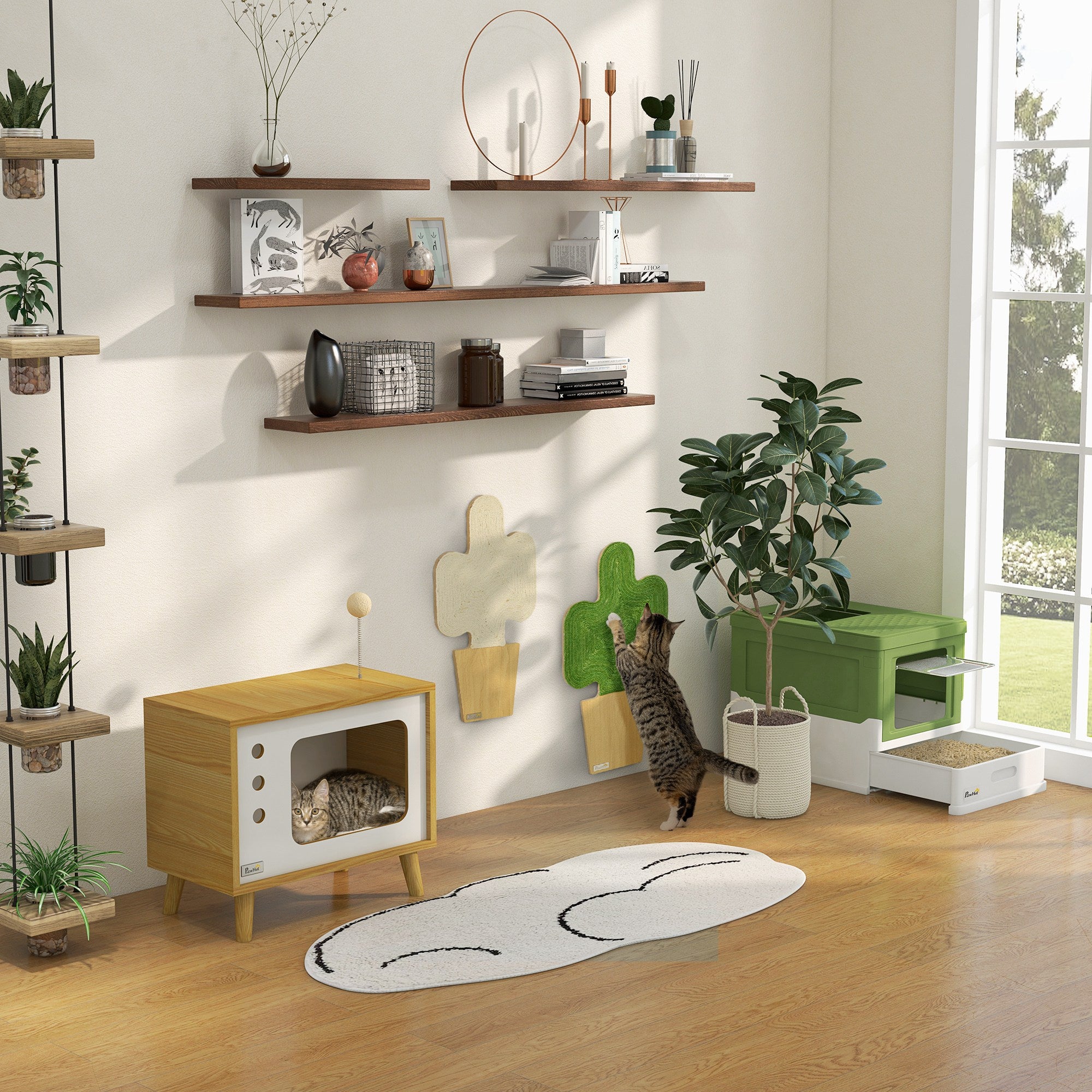 Fully Enclosed Cat Litter Box with Front Entry & Top Exit – Odor Control Cat Toilet