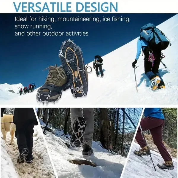 Anti-Slip Ice Cleats with Steel Spikes for Snow Hiking Grip