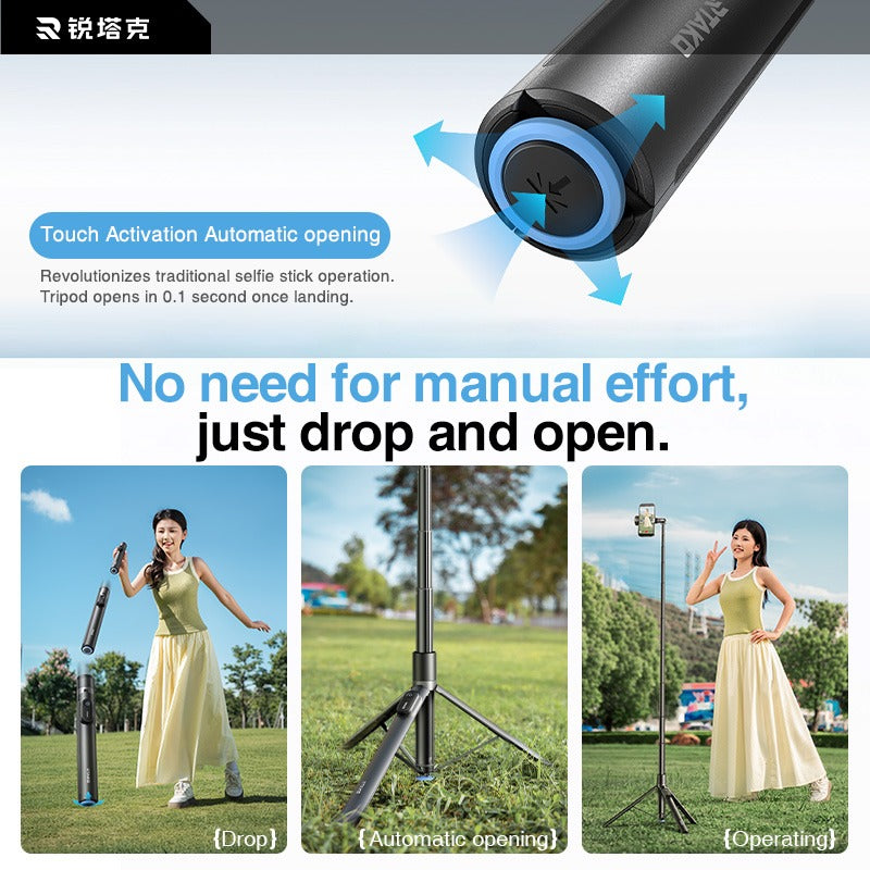 67in Selfie Stick Tripod with Remote Rotatable Phone Stand