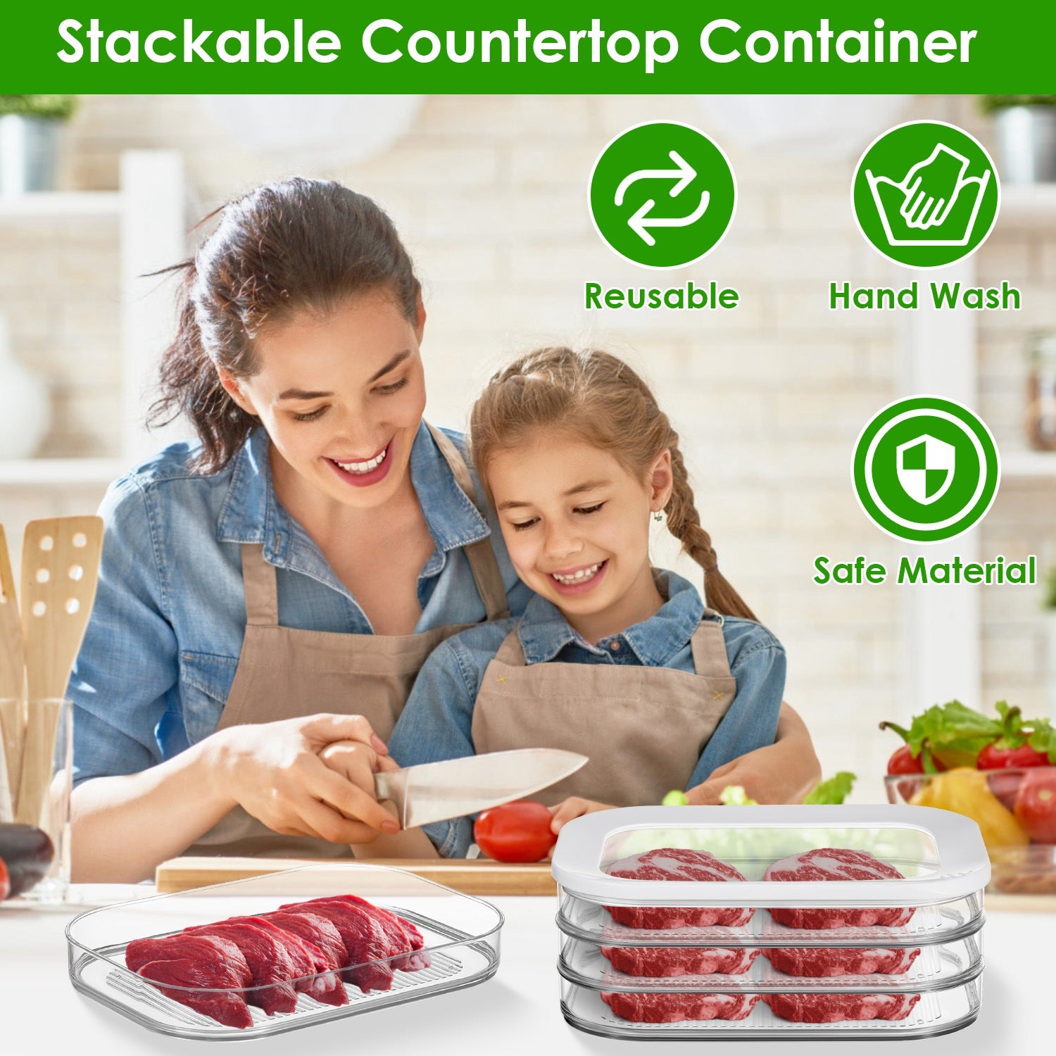 2Pcs Deli Meat Container with Lid for Fridge