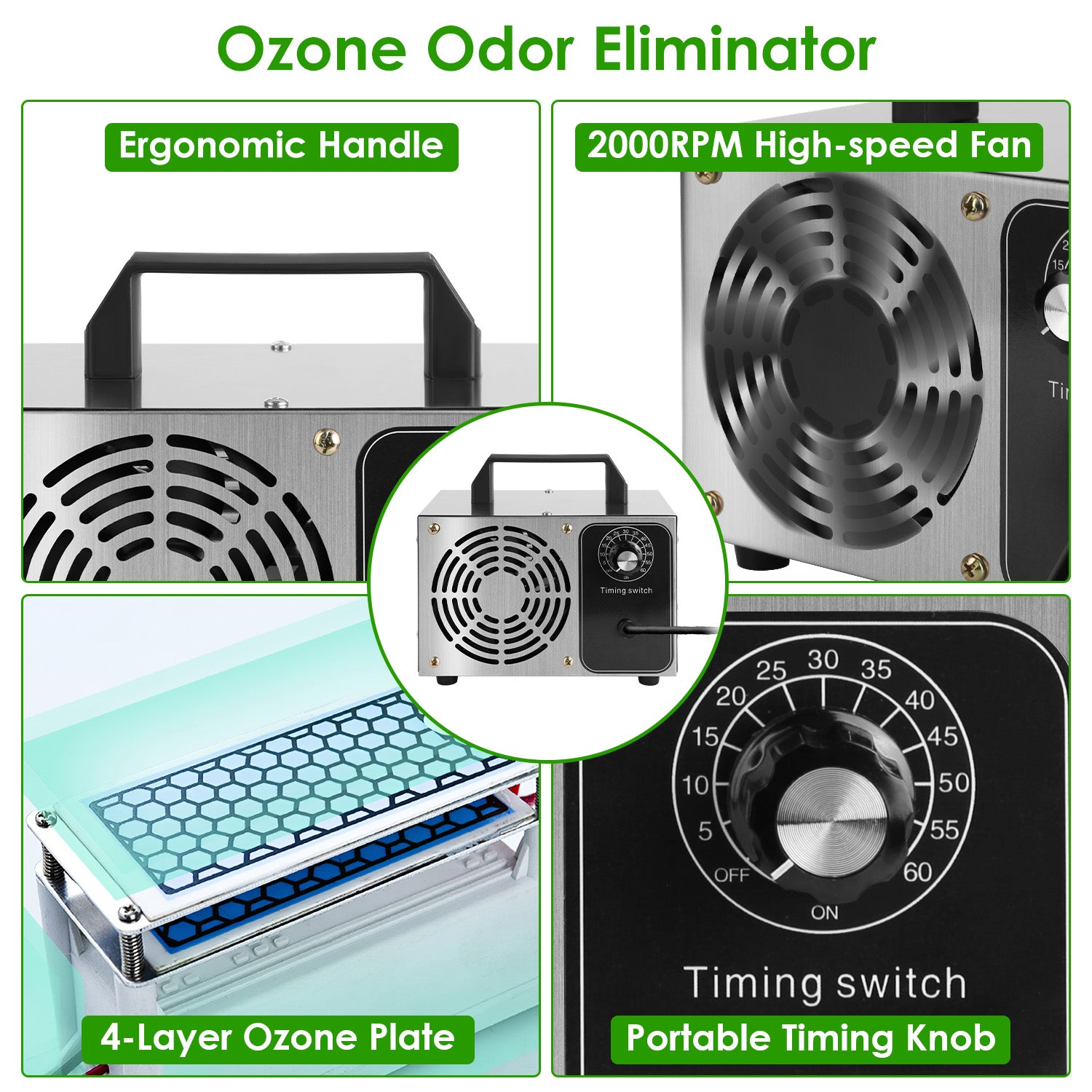 Powerful Ozone Generator Air Purifier Odor Eliminator Ionizer