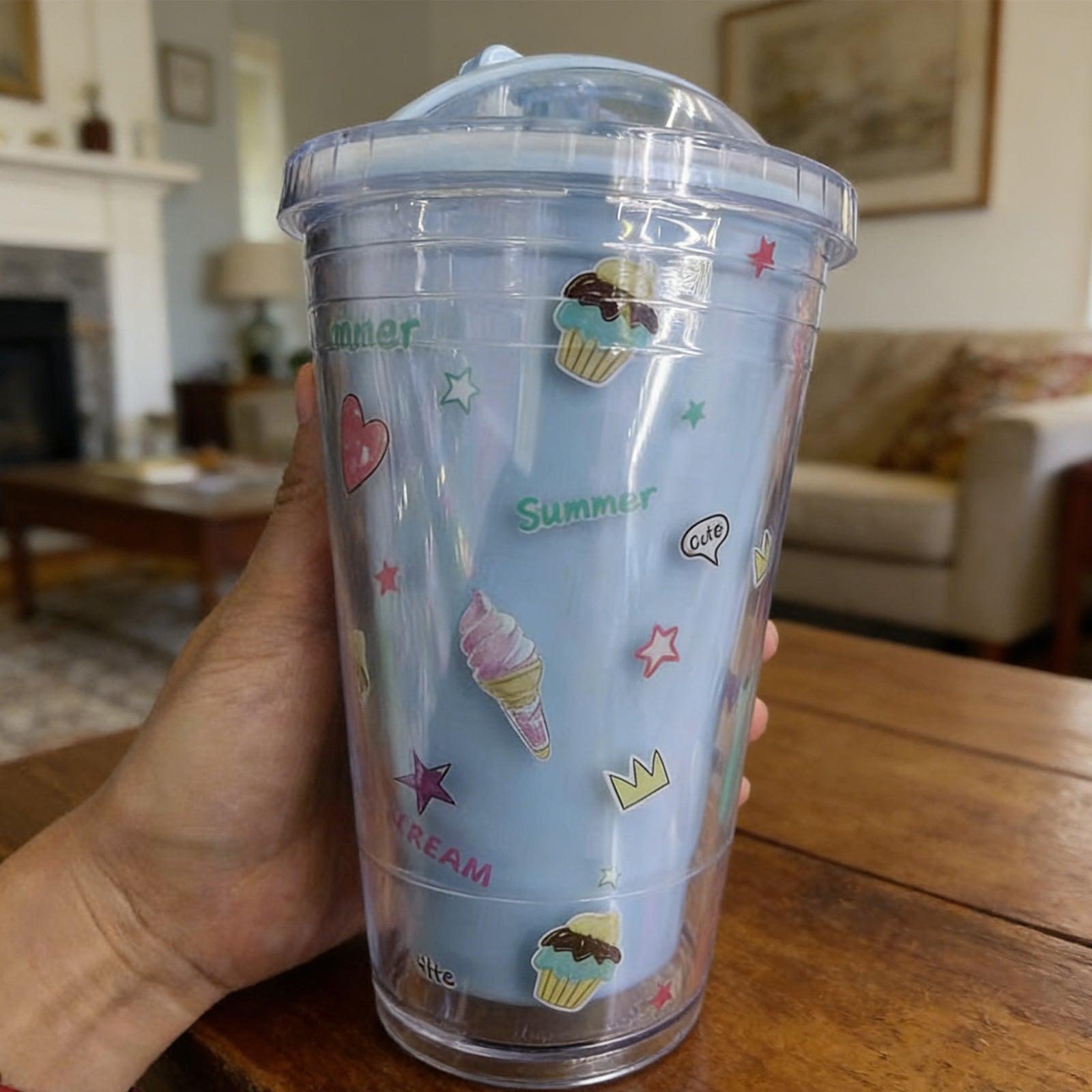 Ice Cream Drinking Bottle-Blue 450ML