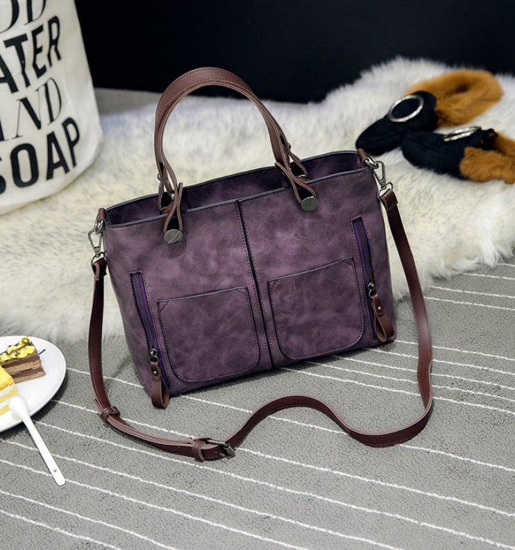Retro Large Capacity Handbags Simple Womens Crossbody Shoulder Bags
