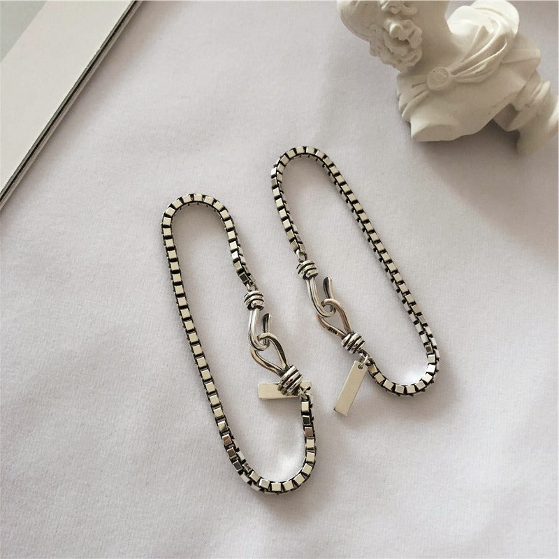 Stylish Vintage Cross Bracelet Box Chain Unisex Fashion Jewelry