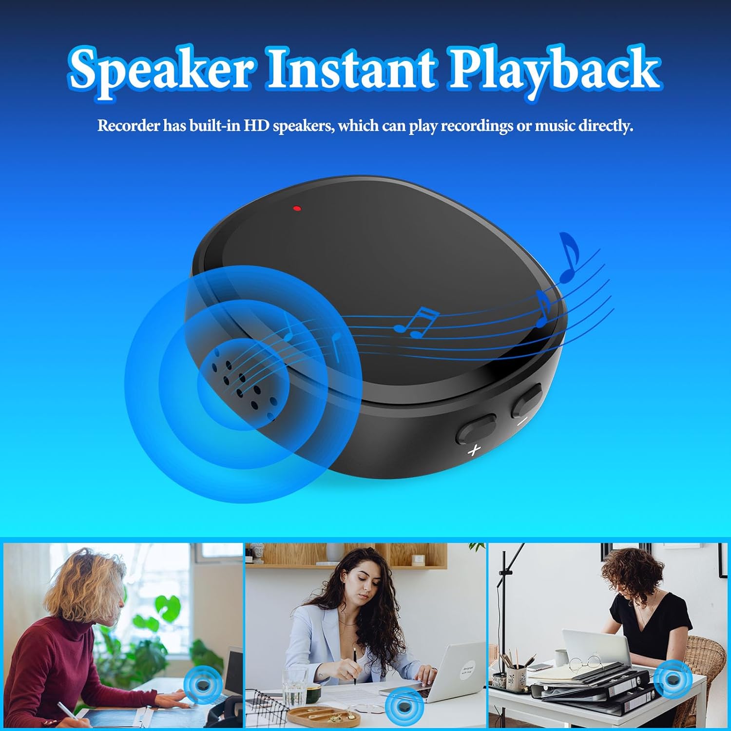 Magnetic Voice Recorder 64GB Voice Activated Recorder with Speaker