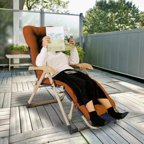 67x22in Chaise Lounge Cushion Recliner Patio Chair Pad Soft Comfort