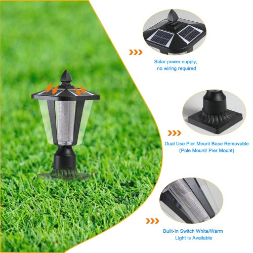 Premium Solar Pillar Light Dimmable LED Outdoor Waterproof Lamp