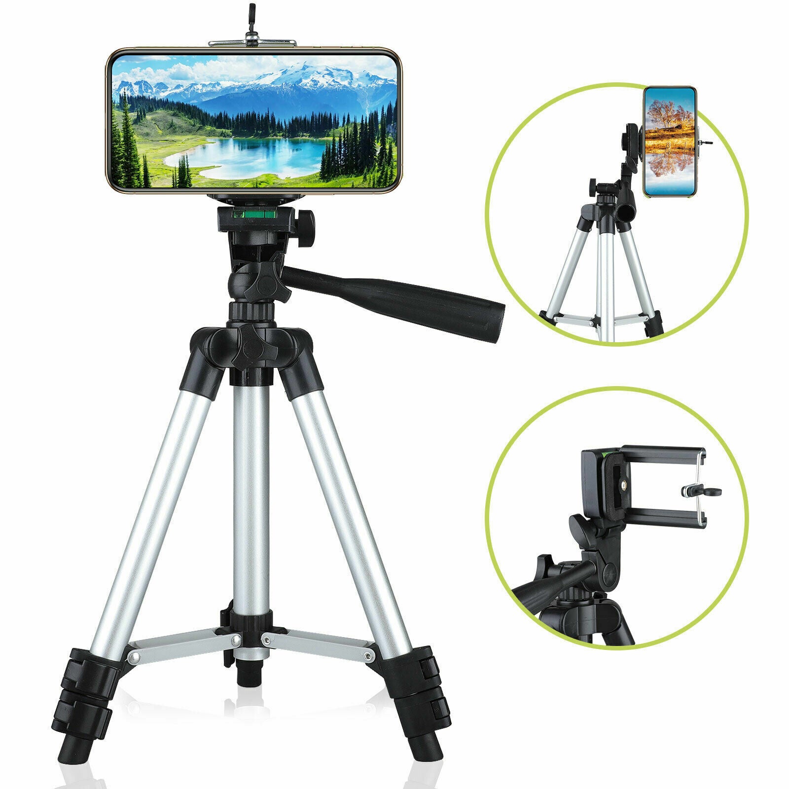 Professional Camera Tripod Stand Phone Holder Portable Mount