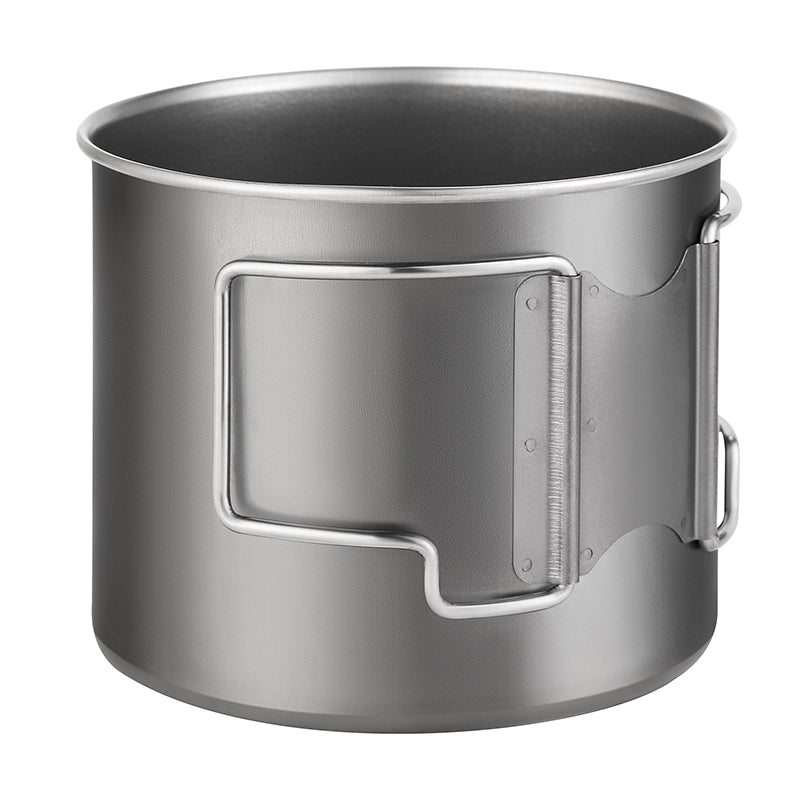 800ml Pure Titanium Camping Cup Foldable Handle Outdoor Mug