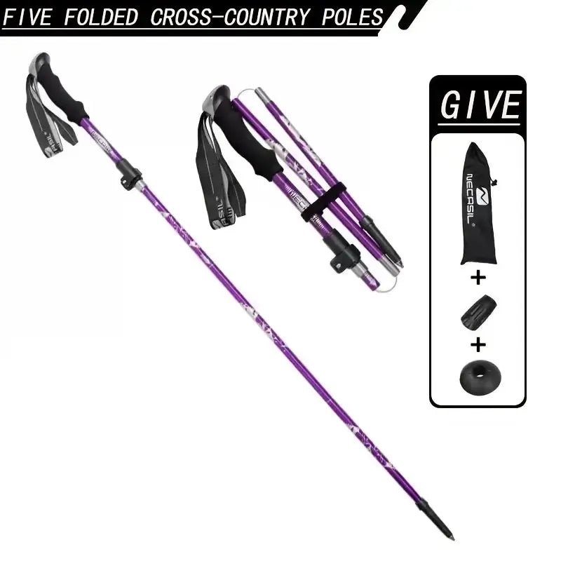 Lightweight Folding Trekking Cane with EVA Grip & Durable Lock