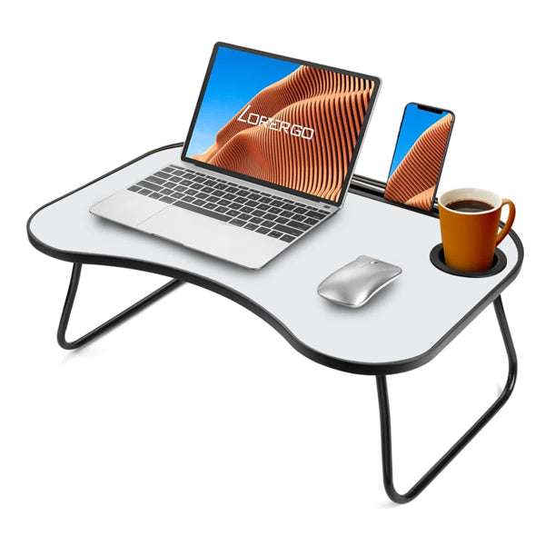 Premium Foldable Laptop Desk with Cup Holder for Home & Travel