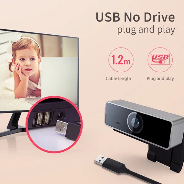 FHD 1080P Webcam USB Computer Camera with Microphone
