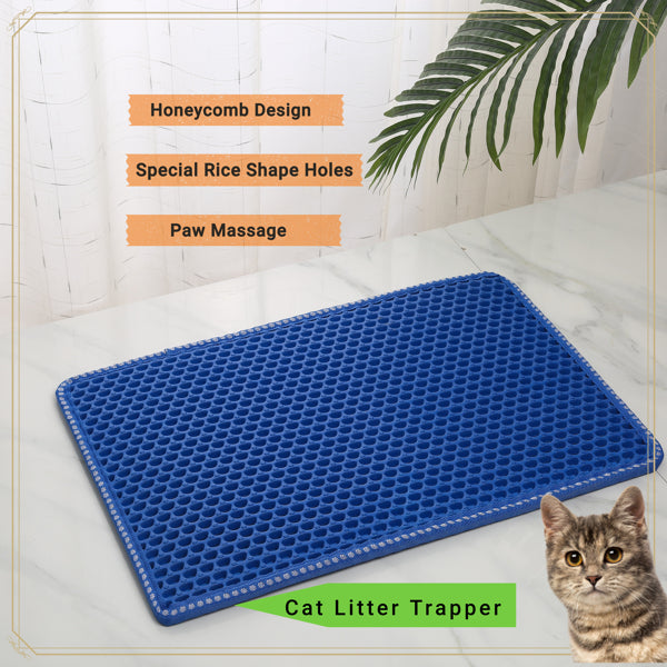 Premium Double Layer Cat Litter Mat Waterproof Trapping Design