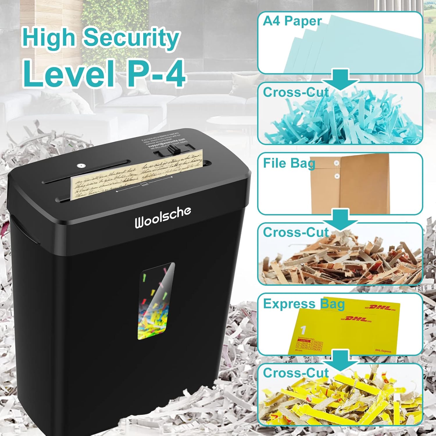 10 Sheet Crosscut Paper Shredder P4 Security CD Card Shredder