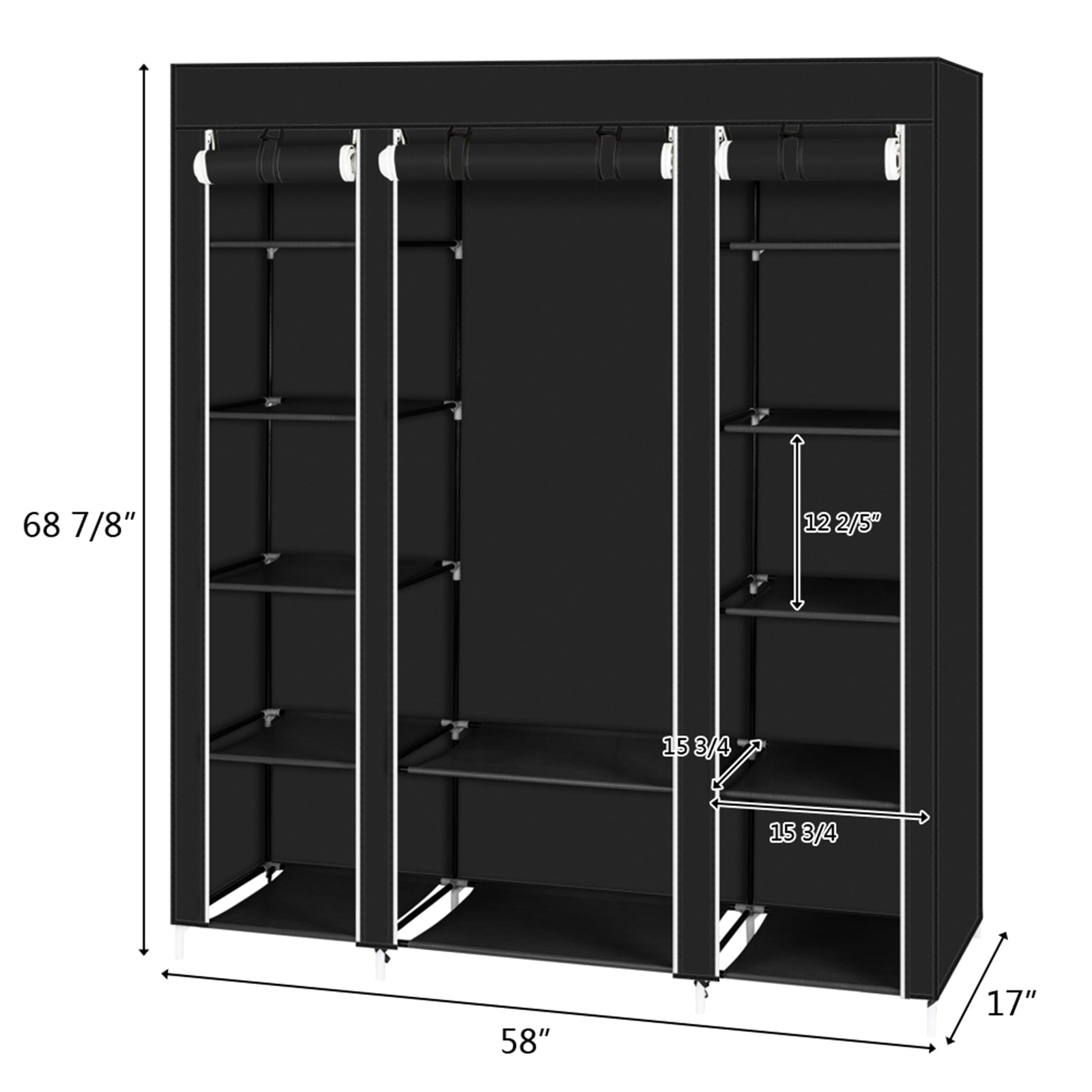 Extra Strong Portable Clothes Closet Wardrobe Organizer