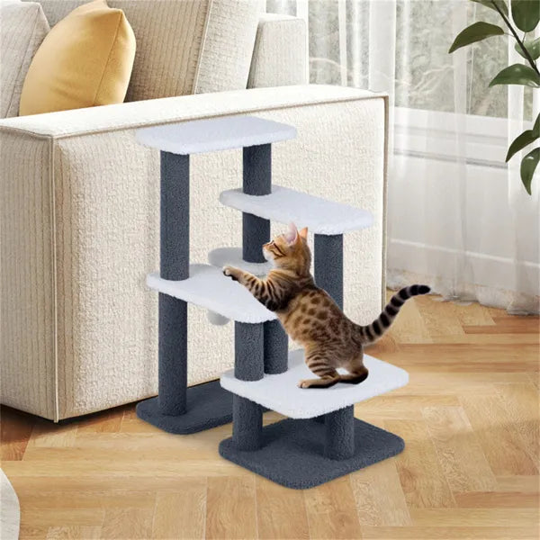 Premium 2 in 1 Cat Stairs and Tree with Sisal Scratching Post