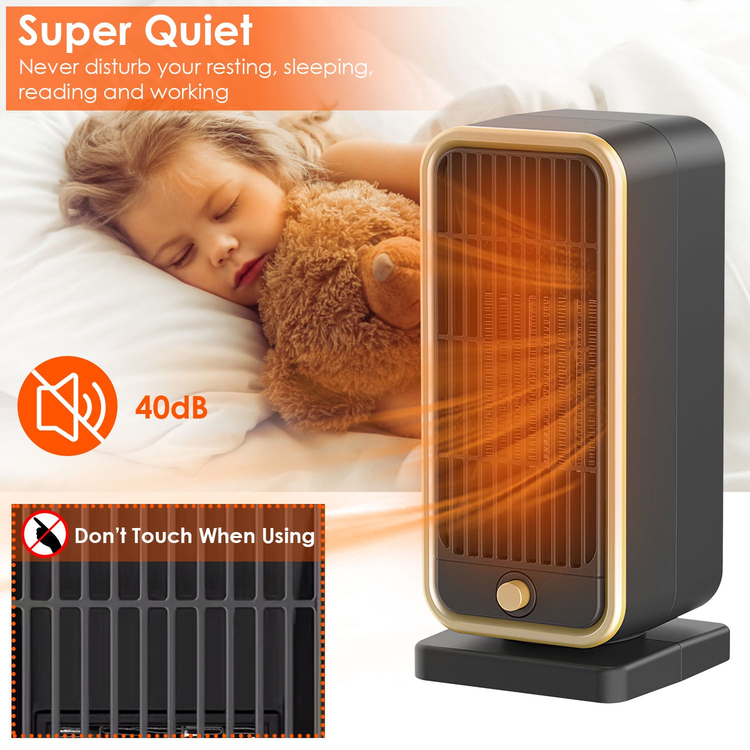 Powerful Portable Space Heater PTC Ceramic Fast Heating Safe