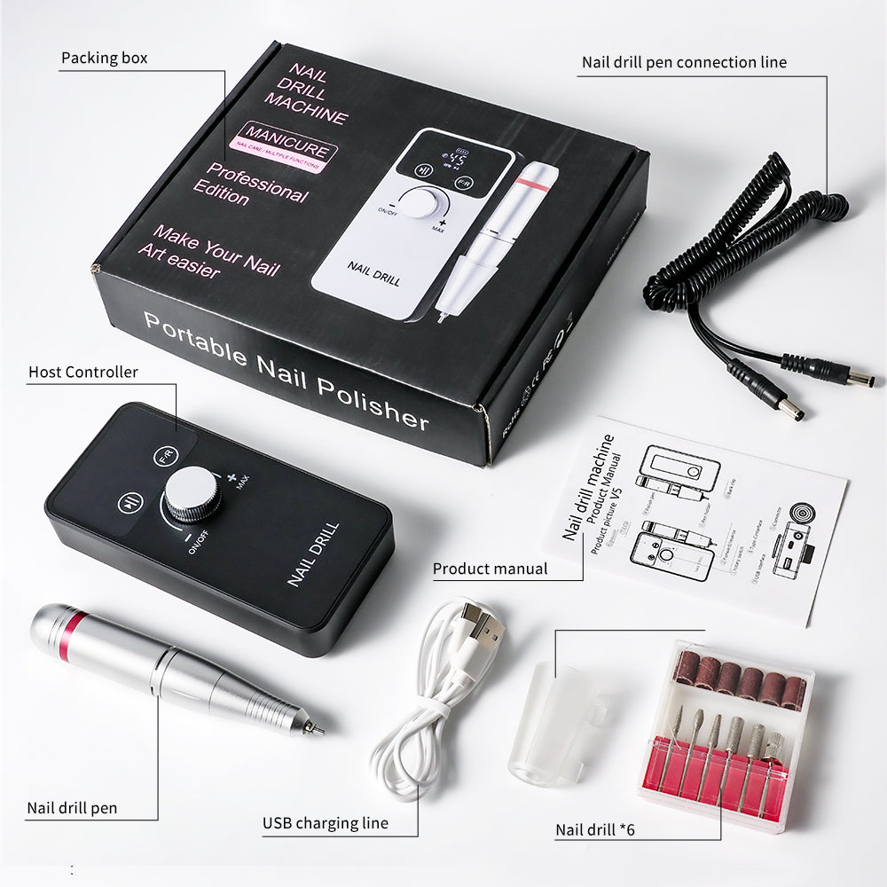 Cordless Rechargeable Nail Drill for Manicure