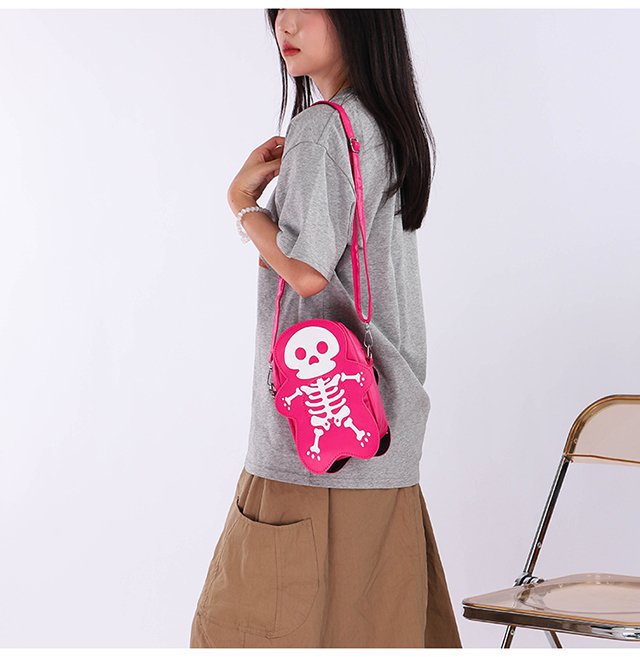 Halloween Skull Crossbody Bag Y2K Cute Shoulder Phone Bag For Women