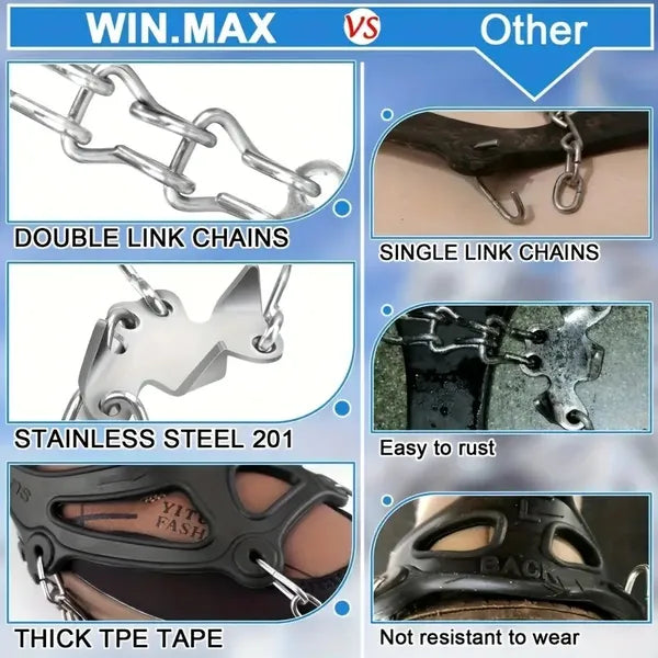 Anti-Slip Ice Cleats with Steel Spikes for Snow Hiking Grip