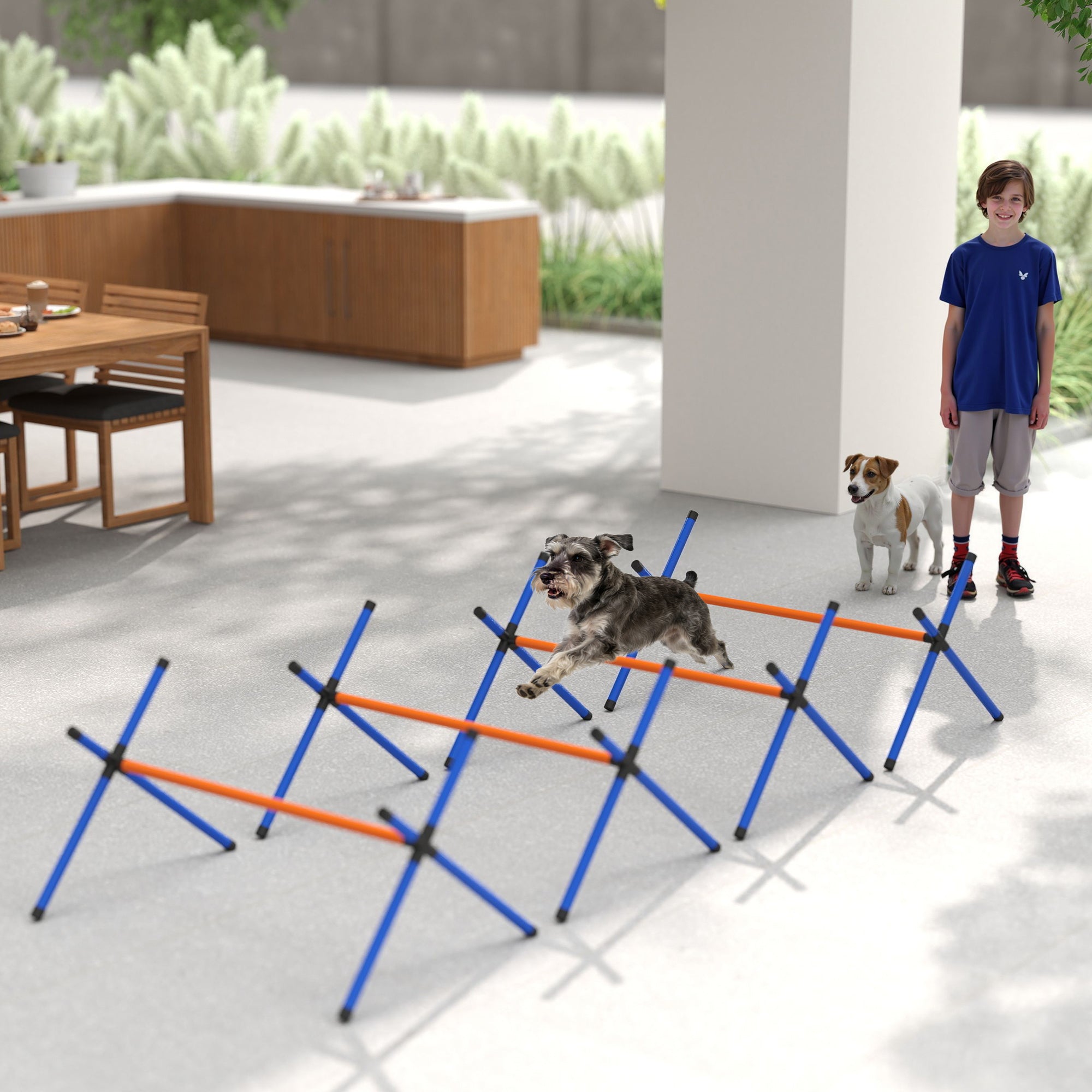 4-Piece Dog Agility Training Set – Adjustable Jump Bar Course for Indoor & Outdoor Use