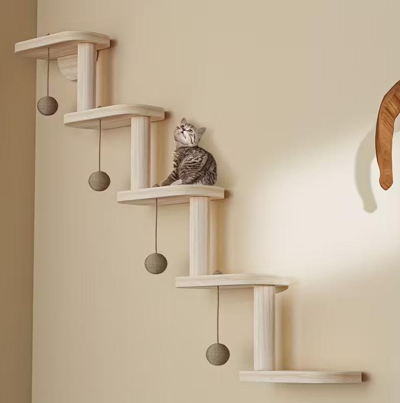 DIY Modular Cat Wall Climbing Frame – Wall-Mounted Multi-Level Cat Activity Center