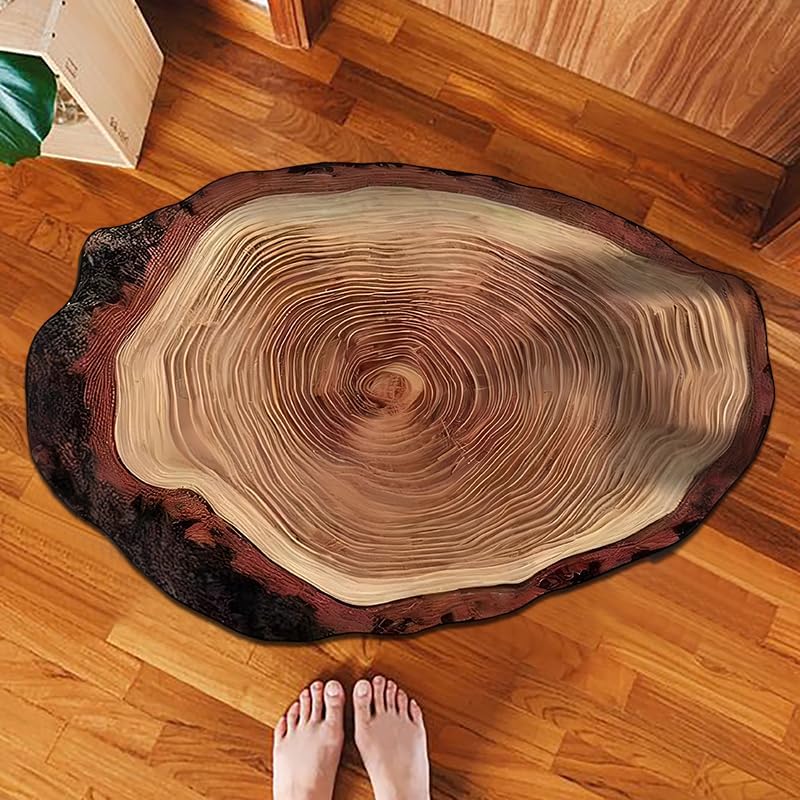 Non Slip Wood Grain Bath Mat Quick Dry Super Absorbent Rug