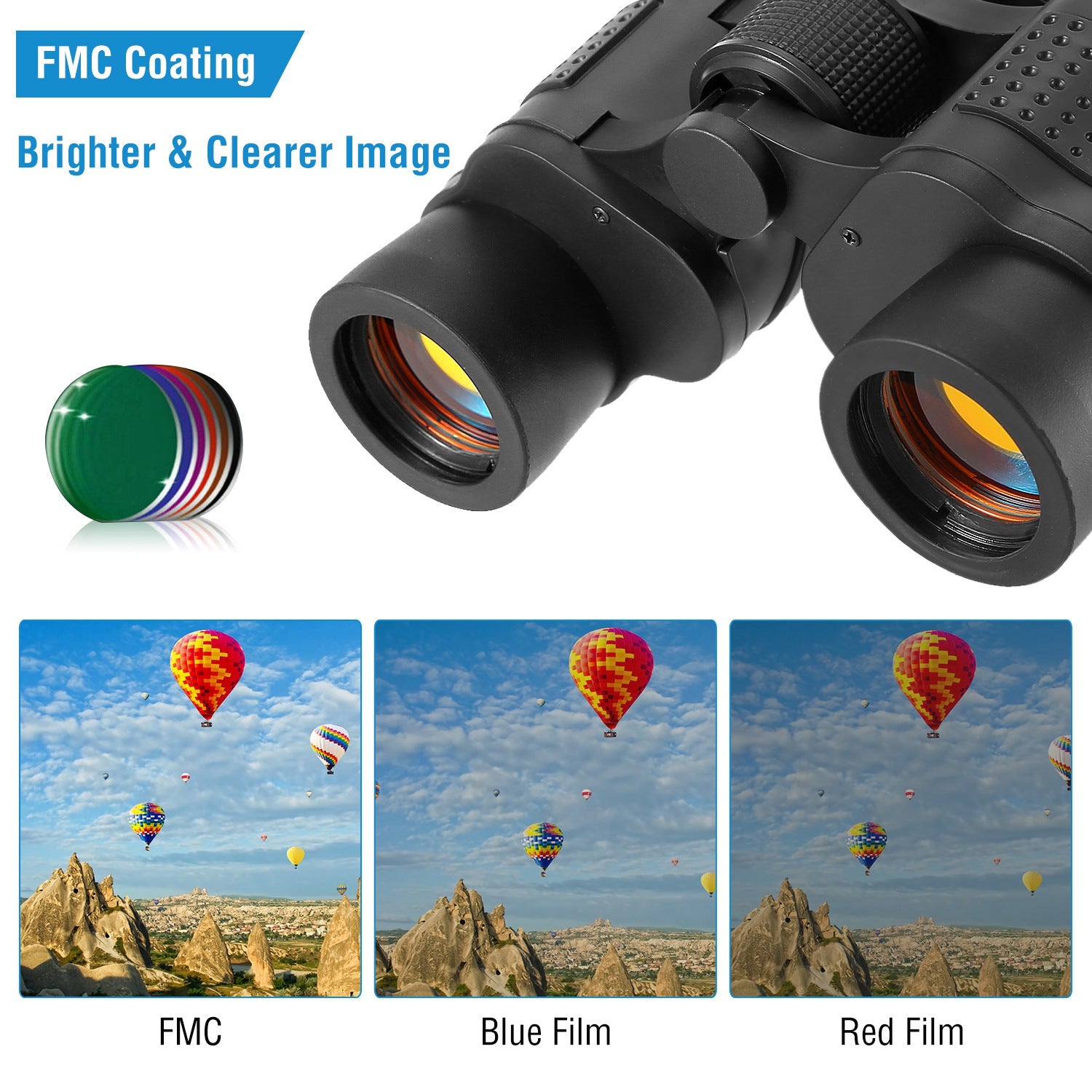 Portable HD Binoculars FMC Lens Night Vision Telescope