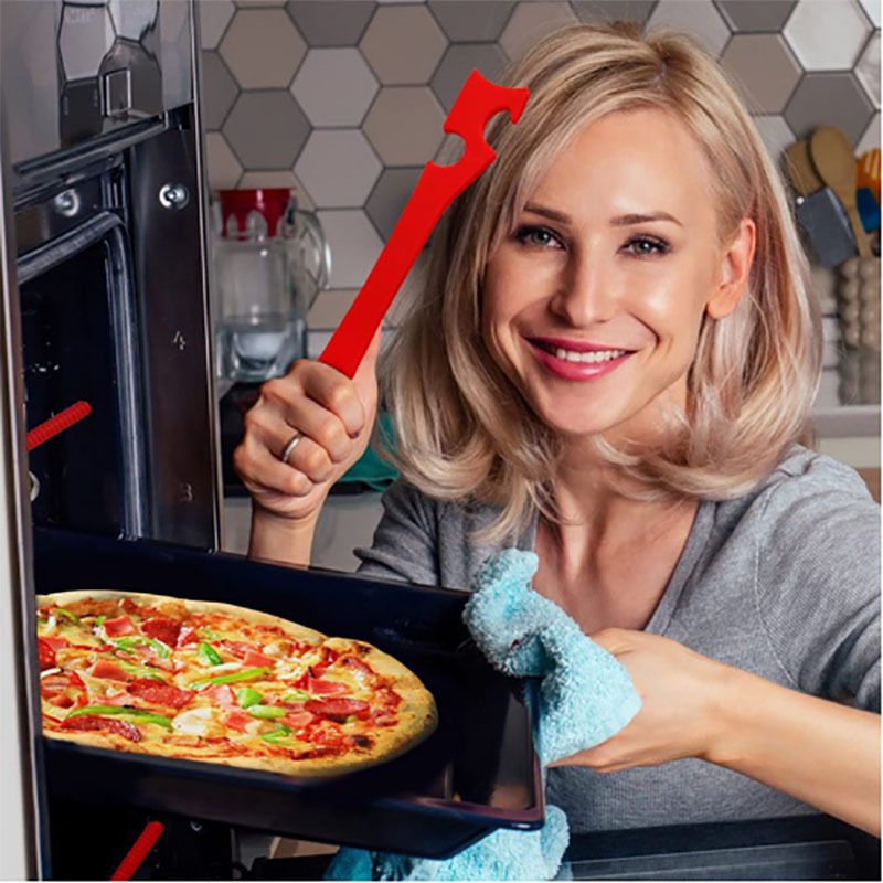 Silicone Oven Rack Push Pull Tool with Long Handle