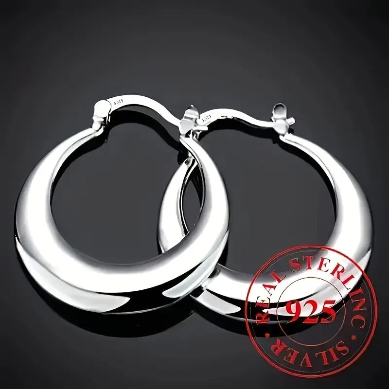 Elegant Circle Earrings Minimalist Shiny Sophisticated Jewelry