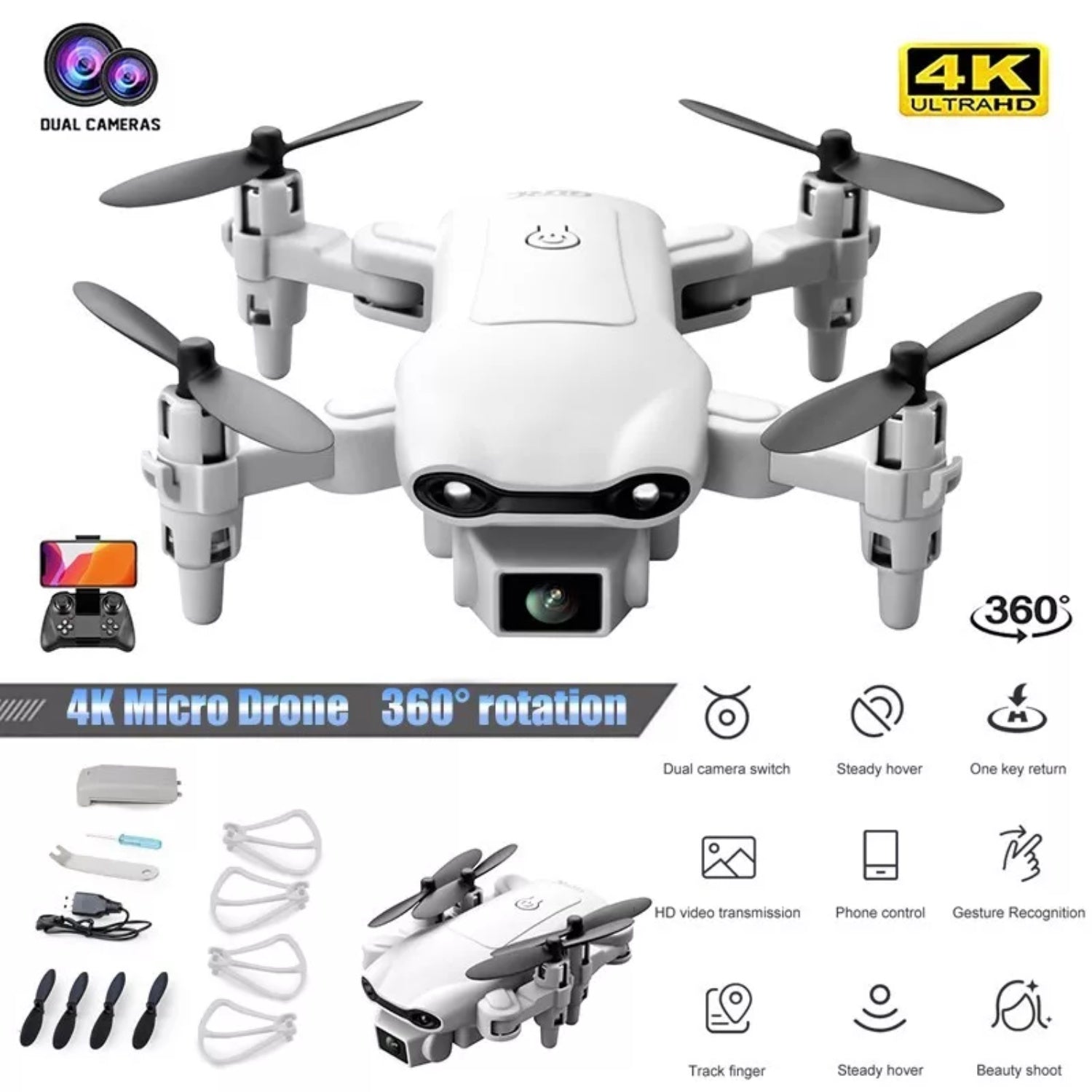 V9 Mini Foldable Drone 720P HD Camera RC Quadcopter for Kids
