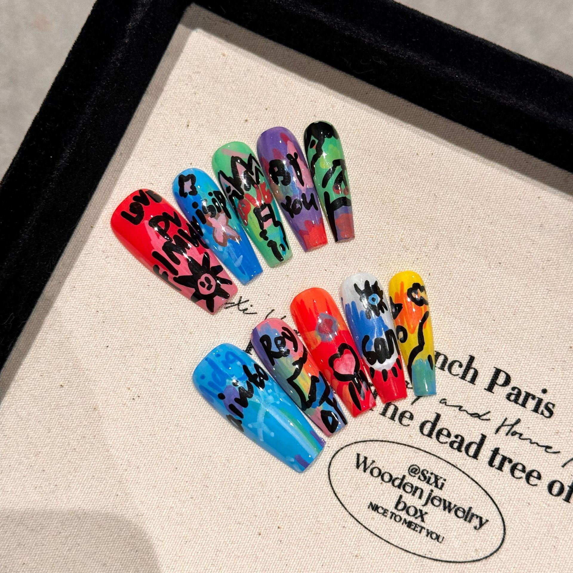 Graffiti Oil Painting Series Removable Press On Nails