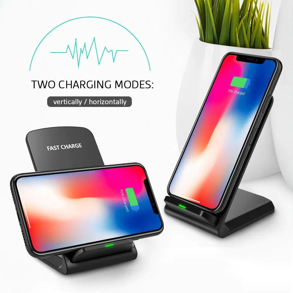 Qi Wireless Fast Charger Stand Dock for Galaxy and Smartphones