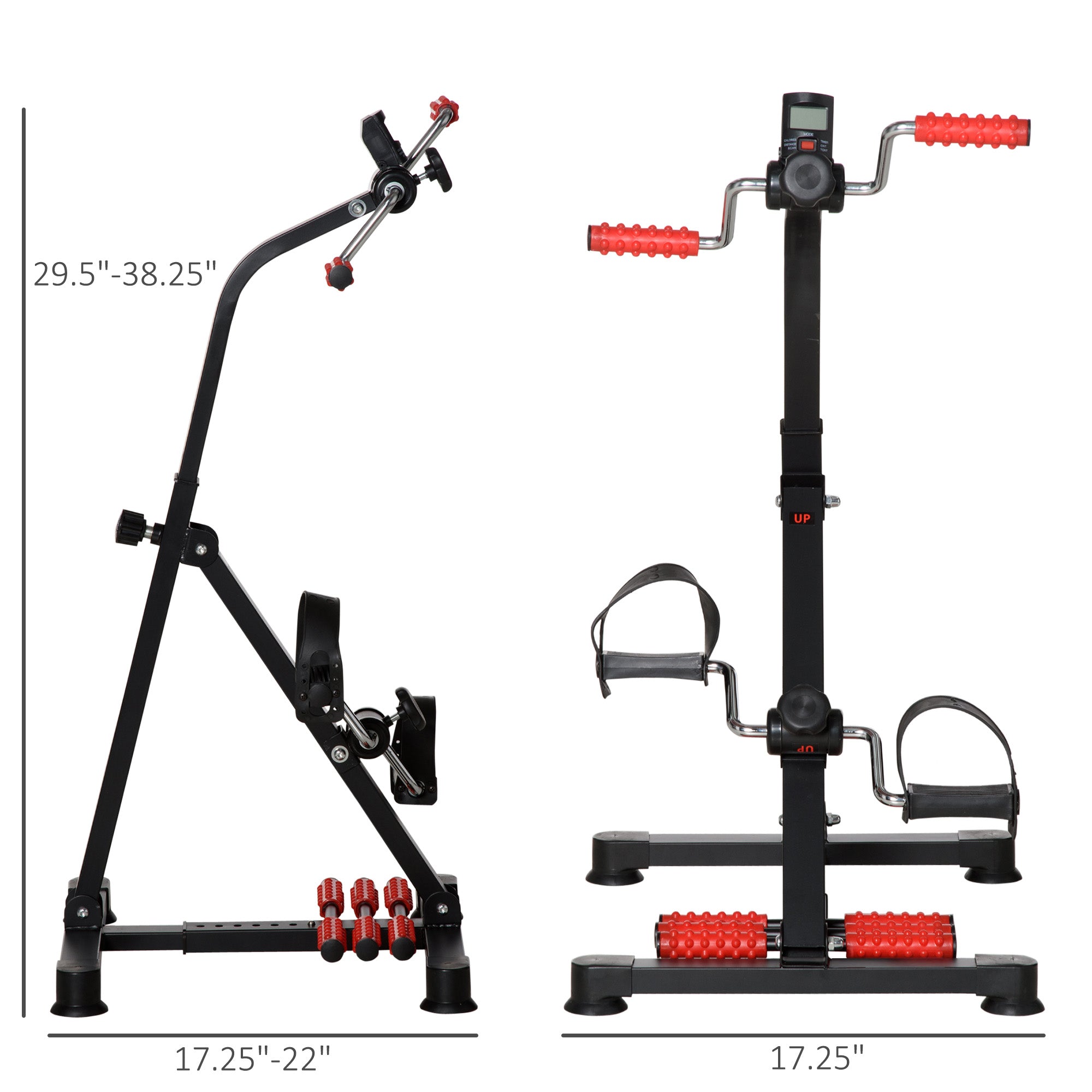 Adjustable Pedal Exerciser with LCD Display for Full Body Rehab