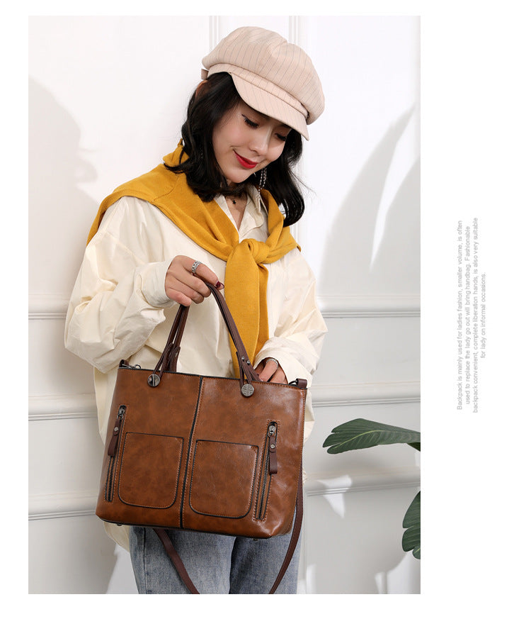 Retro Large Capacity Handbags Simple Womens Crossbody Shoulder Bags