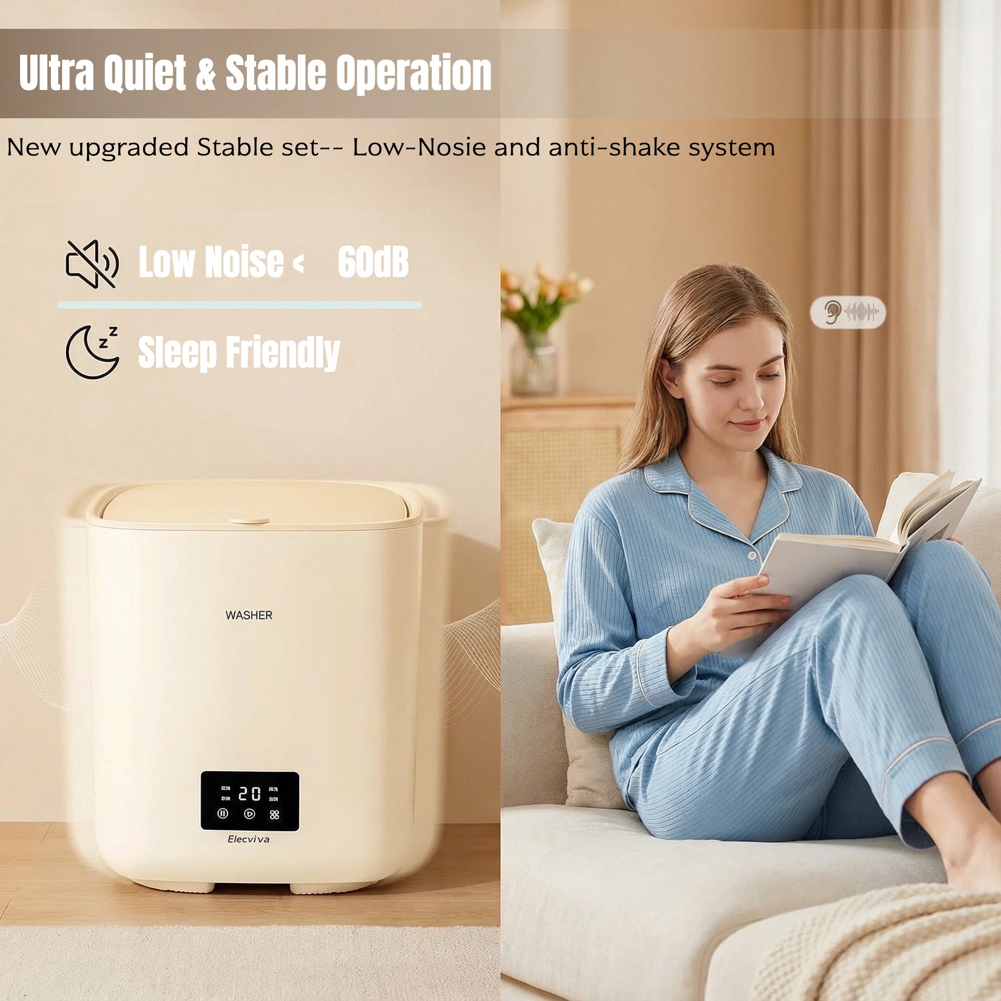 Smart Mini Washing Machine with Dryer Compact Portable Washer